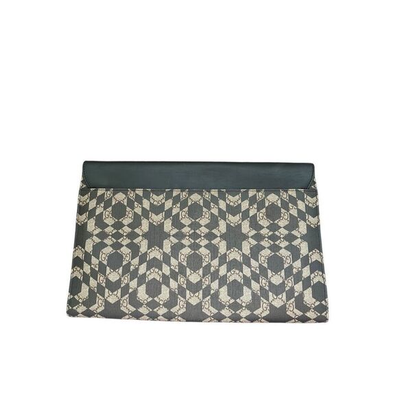 Gucci GG Supreme Monogram Canvas Leather Caleido Print Envelope Clutch Black - Picture 2 of 4